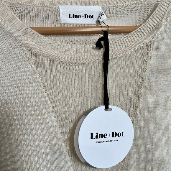 NWT Line & Dot Cream Crew Neck Sweater (Med) - Picture 3 of 4